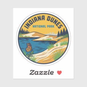 Parque Nacional Indiana Dunes Calcomanía de Viaje