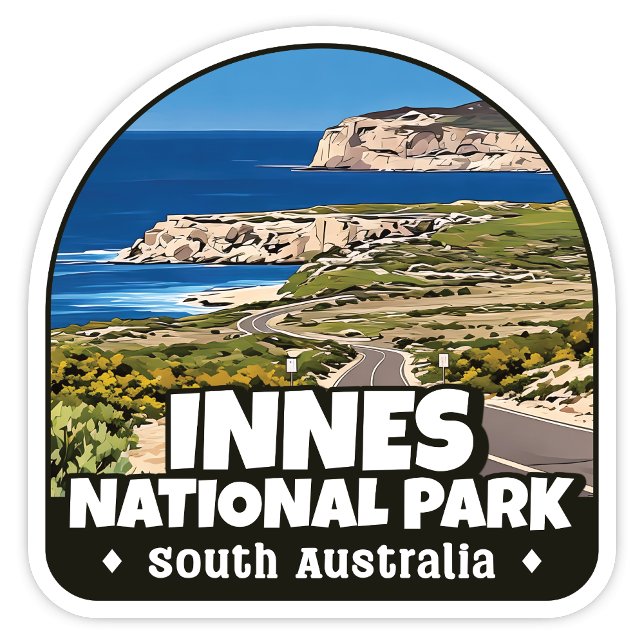 Parque nacional Innes, Pegatina de Australia del S (Innes National Park, South Australia modern arch shaped sticker)