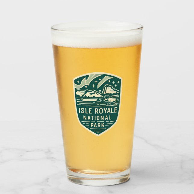 Parque nacional Isle Royale Emblem nocturno mágico (Anverso (lleno))