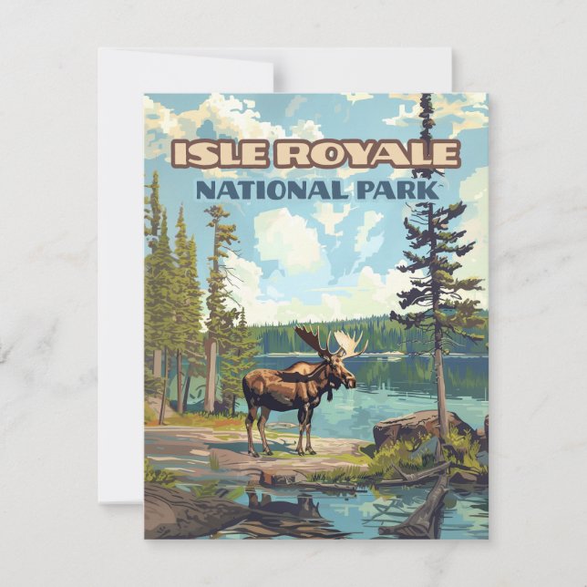 Parque nacional Isle Royale Michigan Lake Card (Anverso)