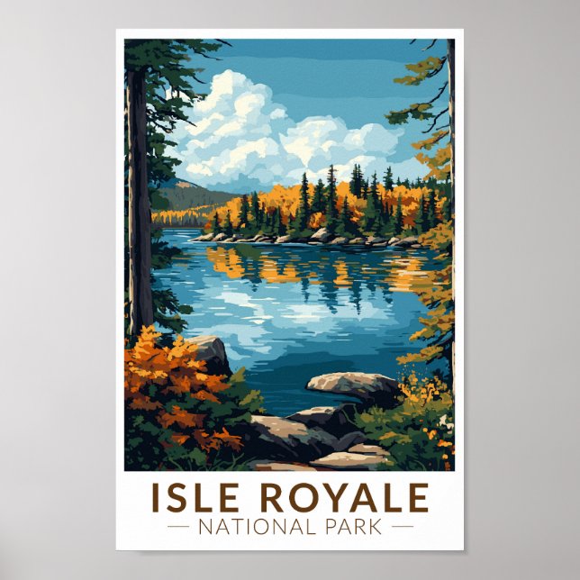 Parque nacional Isle Royale Viaje Arte Vintage (Frente)