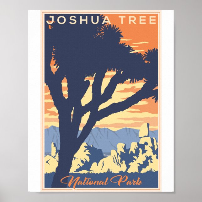 Parque nacional Joshua Tree Poster de Arte Litho (Frente)