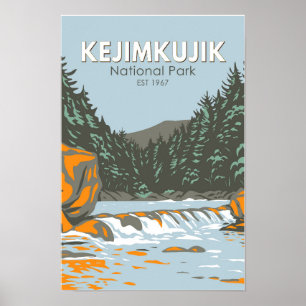 Parque Nacional Kejimkujik Canadá Arte Vintage