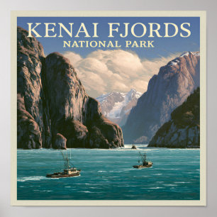 Parque Nacional Kenai Fjords en Alaska Arte Escéni