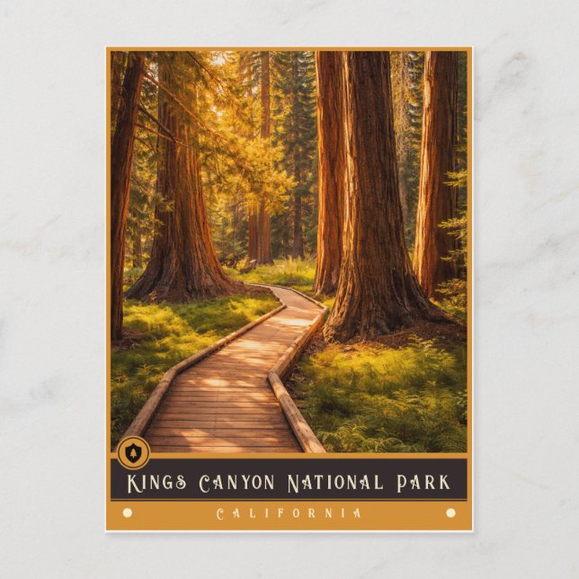 Parque Nacional Kings Canyon | Postal Antiguo (Anverso)