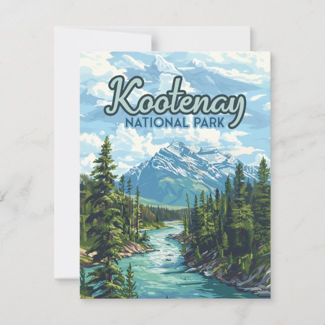 Parque nacional Kootenay Canadá Tarjeta plana BC (Anverso)