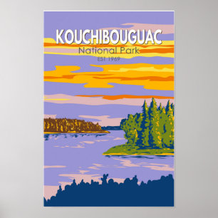 Parque Nacional Kouchibouguac Arte de Viaje Vintag