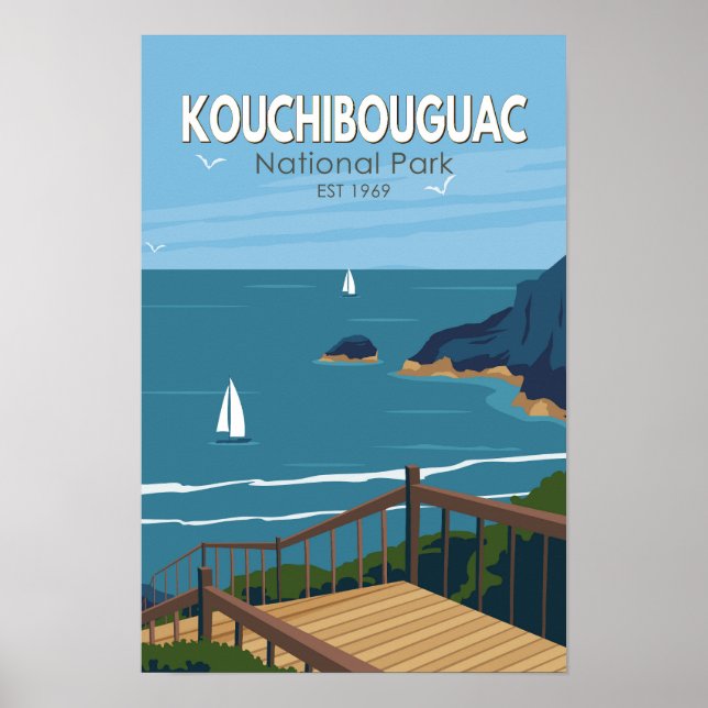 Parque Nacional Kouchibouguac Canadá Arte Vintage (Frente)