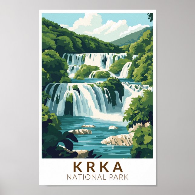 Parque nacional Krka Arte de viajes en Ilustracion (Frente)