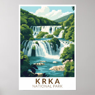 Parque Nacional Krka Croacia Ilustración Arte de V