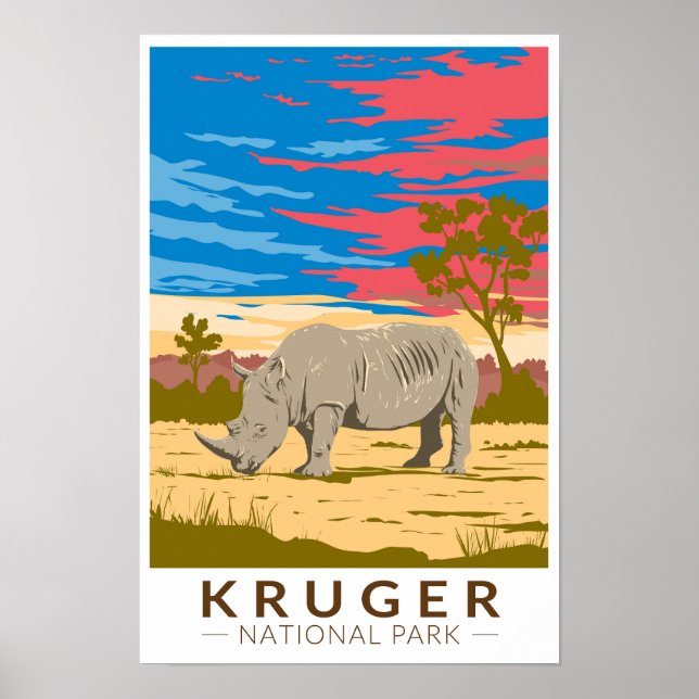 Parque Nacional Kruger Rinoceronte Blanco Arte de  (Frente)