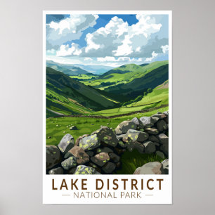 Parque Nacional Lake District Arte de Viaje Vintag