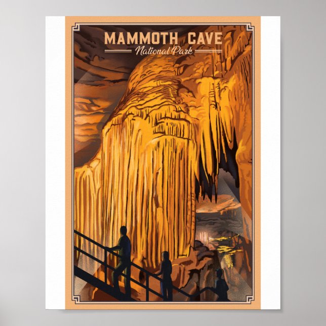 Parque nacional Mammoth Cave Poster de arte Litho (Frente)