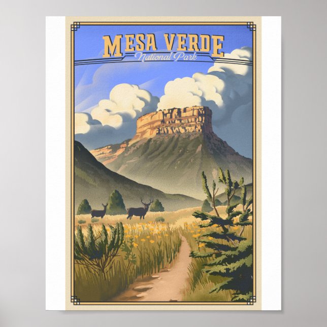 Parque nacional Mesa Verde Poster de Arte Litho (Frente)