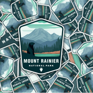 Parque nacional Monte Rainier   Pegatina de corte