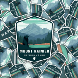 Parque nacional Monte Rainier | Pegatina de corte 