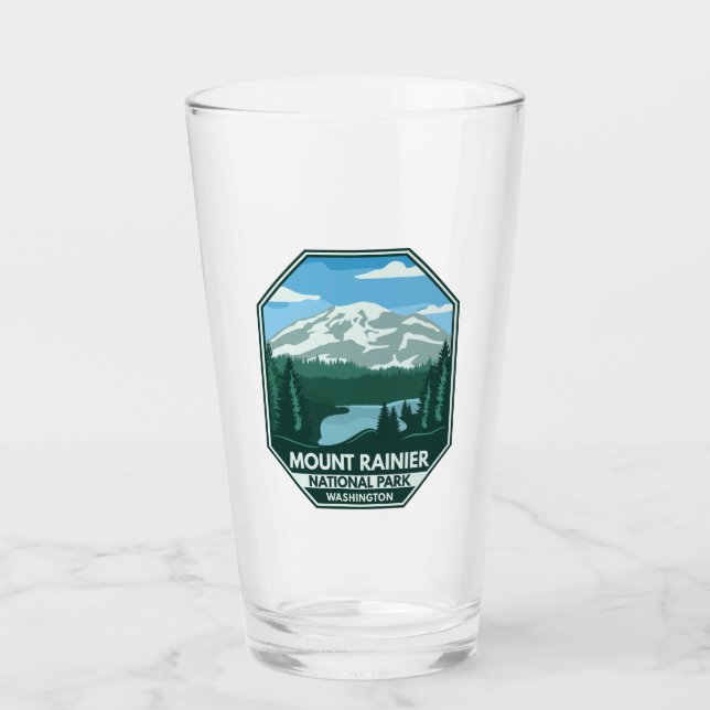 Parque nacional Mount Rainier Emblema mínimo retro (Anverso)