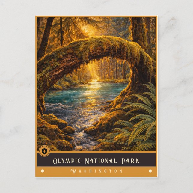 Parque Nacional Olímpico | Tarjeta Postal Antigua (Anverso)