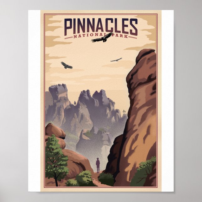 Parque nacional Pinnacles Poster de Arte Litho (Frente)