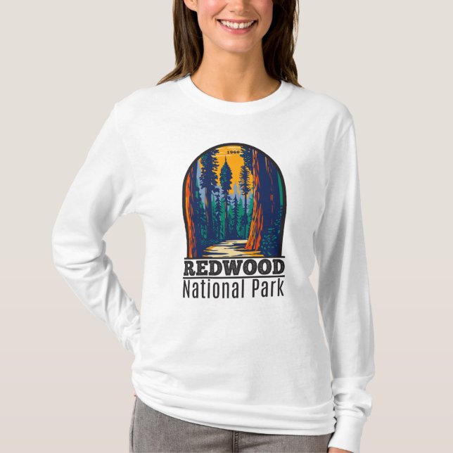 Parque nacional Redwood, camiseta antigua de Calif (Anverso)