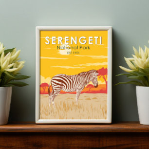 Parque Nacional Serengeti Arte de Viaje Vintage de