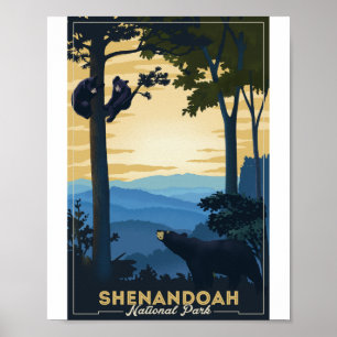 Parque nacional Shenandoah Poster de Arte Litho