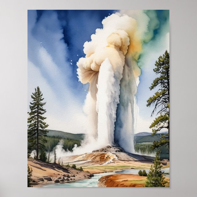 Parque nacional Yellowstone Arte fiel antiguo (Frente)