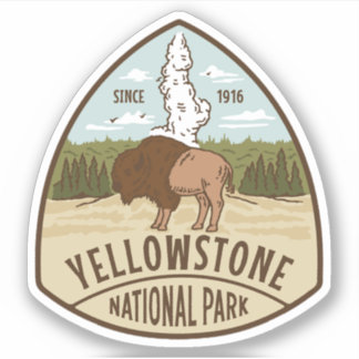 Parque nacional Yellowstone Gran Pegatina de vinil