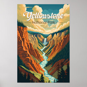 Parque Nacional Yellowstone Grand Canyon Arte Retr