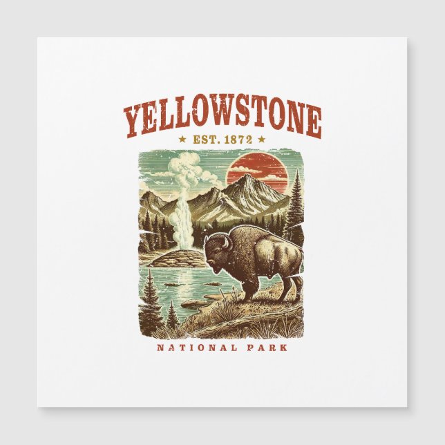 Parque Nacional Yellowstone – Montaña y Bisonte (Anverso)