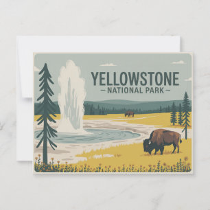 Parque nacional Yellowstone Postal Vintage