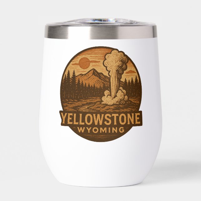 Parque nacional Yellowstone Stemless Wine Tumbler (Frente)