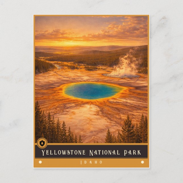 Parque Nacional Yellowstone | Tarjeta Postal de Id (Anverso)
