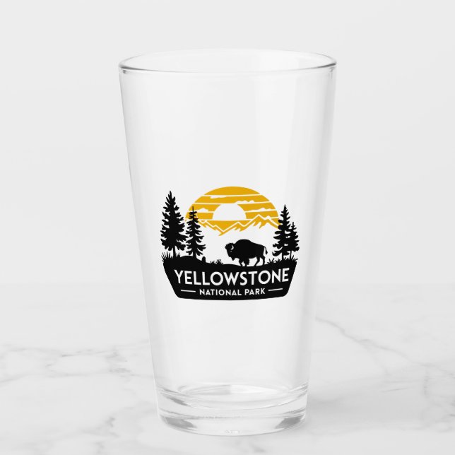 Parque nacional Yellowstone Tumbler de vidrio seco (Anverso)