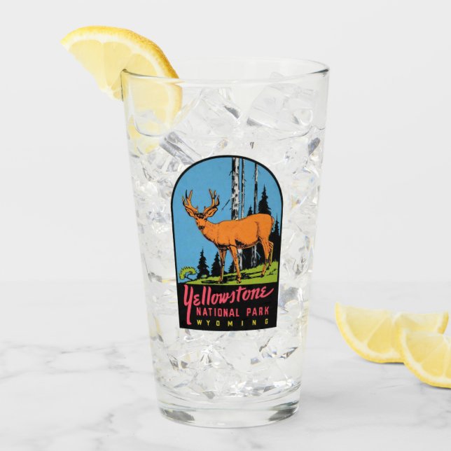 Parque nacional Yellowstone Wyoming Pint Glass (Anverso (hielo))