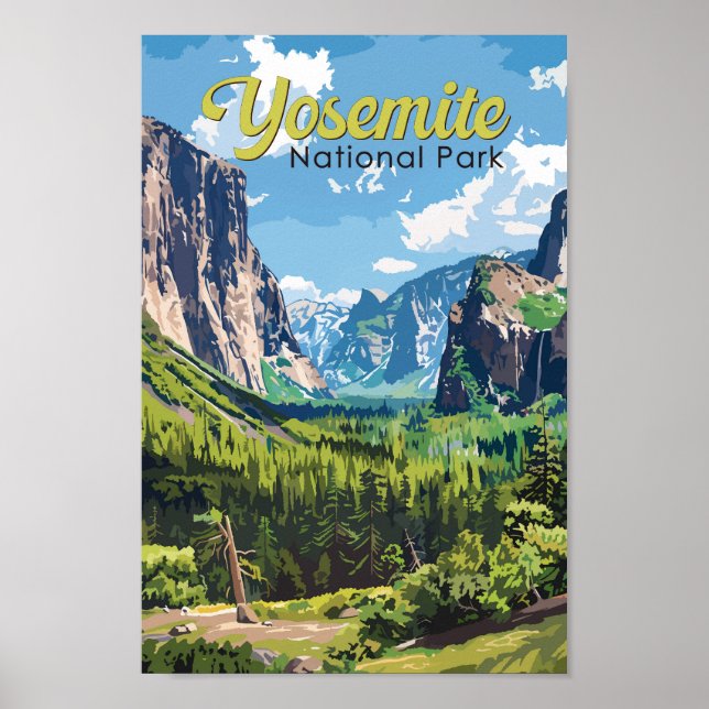 Parque nacional Yosemite Arte de Viajes Ilustracio (Frente)