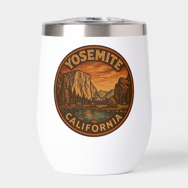 Parque nacional Yosemite, California Wine Tumbler (Frente)