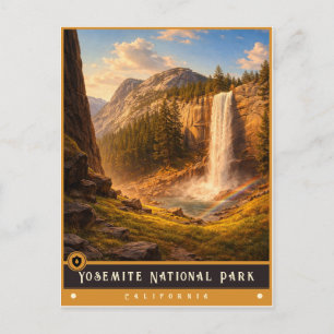 Parque Nacional Yosemite Tarjeta Postal Antigua