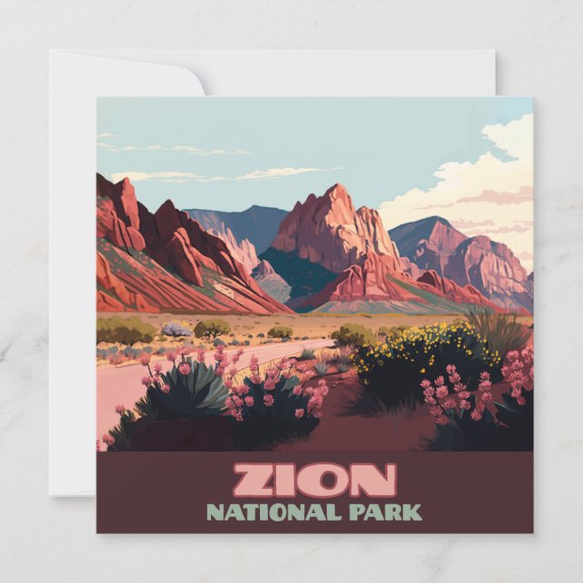 Parque nacional Zion Montañas Utah Vintage (Anverso)