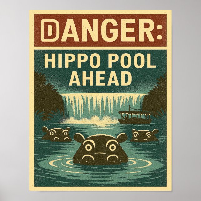 Parque Temático de Póster de Hipopótamo (Frente)