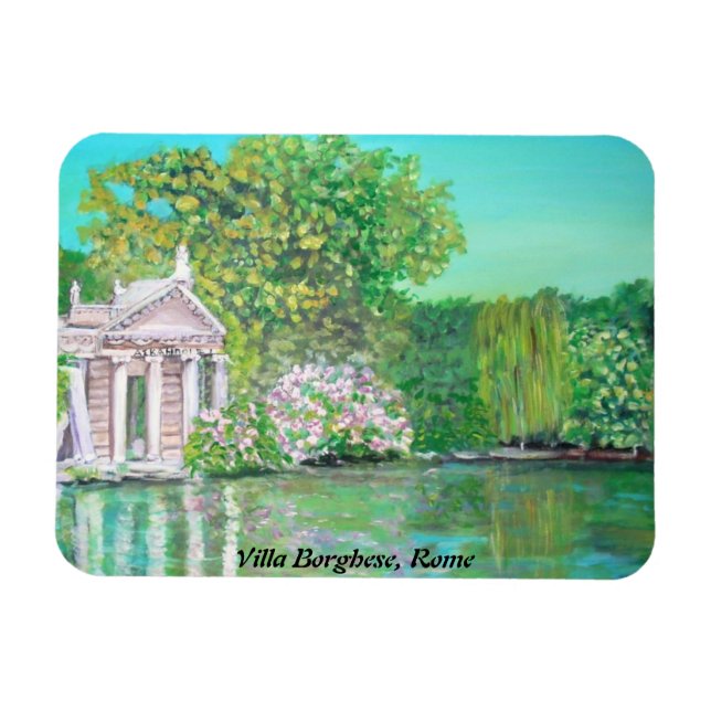 Parque Villa Borghese, Roma - imán flexi premium (Horizontal)