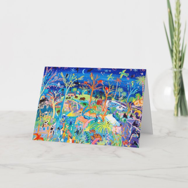 Parque zoológico de la tarjeta del arte el (Anverso)