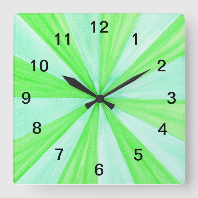 Parques geométricos del reloj de pared verde y azu (Anverso)