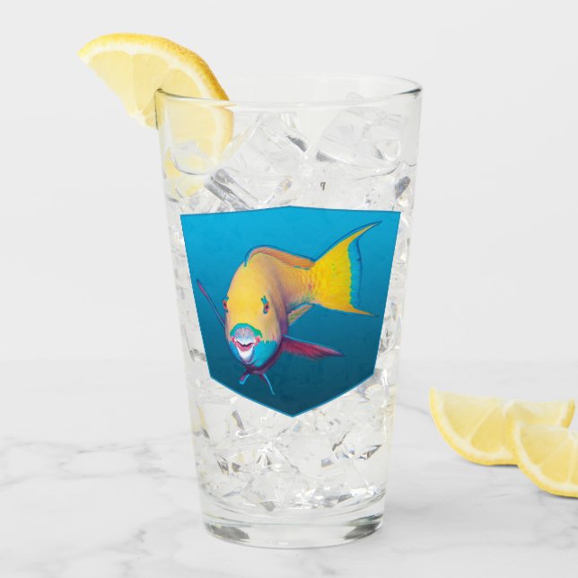 Parrofish - Fondo azul gradiente de diseño | (Anverso (hielo))
