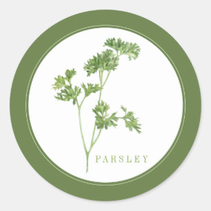 PARSLEY FRESCO Pegatinas redondos pequeños (+texto