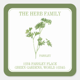 PARSLEY FRESCO Sellos para sobres cuadrados pequeñ
