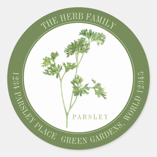 PARSLEY FRESCO Sellos para sobres redondos grandes (Anverso)