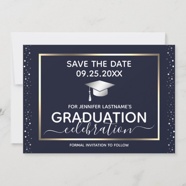 Parte de graduación Guardar la invitación de fecha (Anverso)