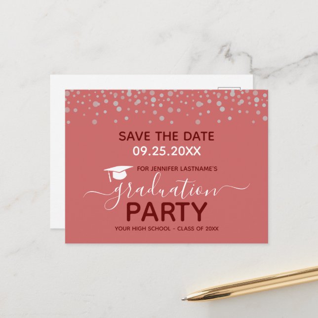 Parte de graduación Guardar la postal de invitació (Anverso/Reverso In Situ)