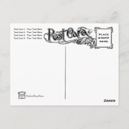 Parte posterior de la tarjeta postal Art Nouveau,